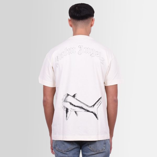 Palm Angels Broken Shark Classic T-shirt Off White
