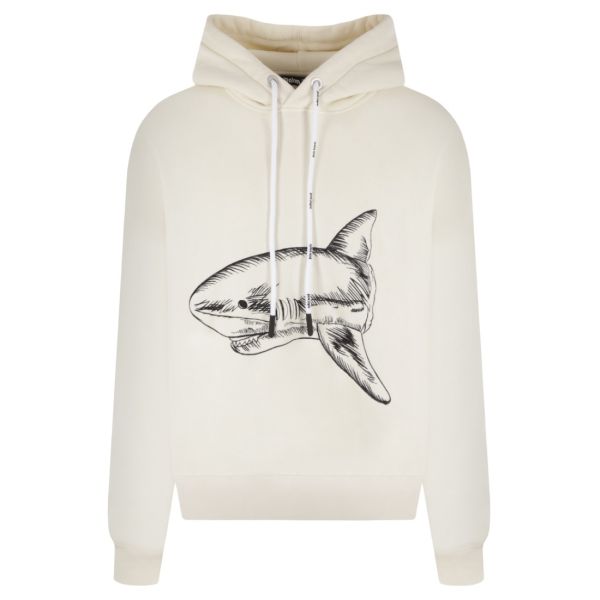Palm Angels Split Shark Hoodie Off White