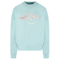 Palm Angels White Shark Sweater Licht Blauw