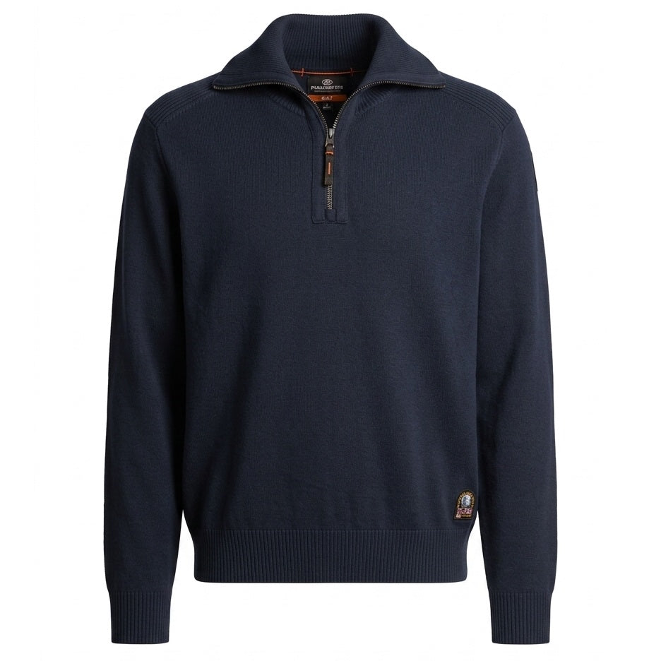Parajumpers Caldonazzo Knitted Half Zip Sweater Navy