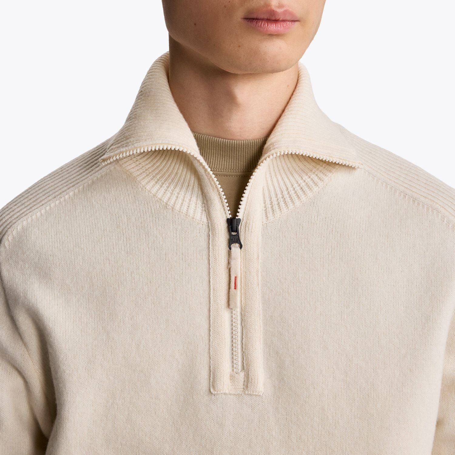 Parajumpers Caldonazzo Knitted Half Zip Sweater Off White