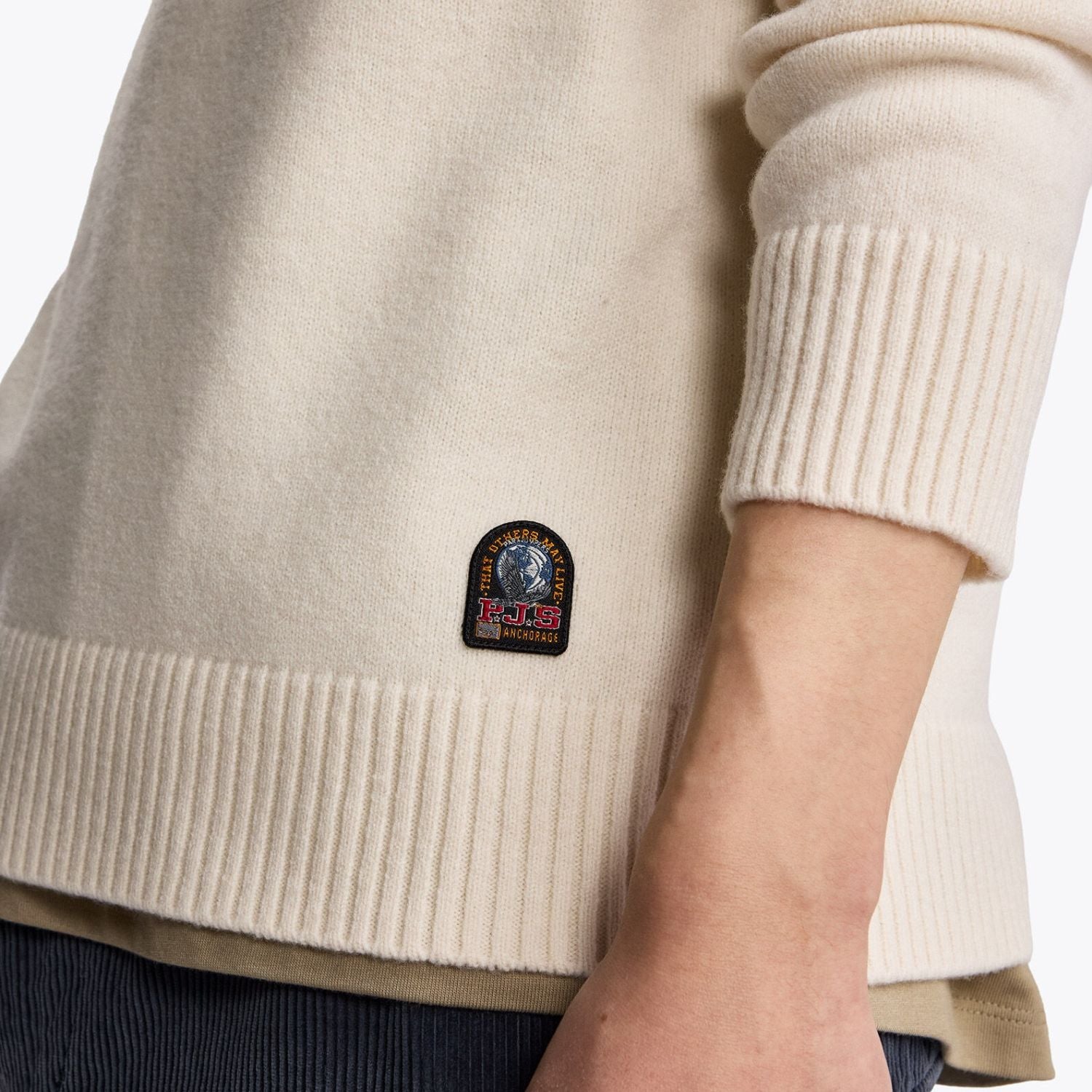 Parajumpers Caldonazzo Knitted Half Zip Sweater Off White