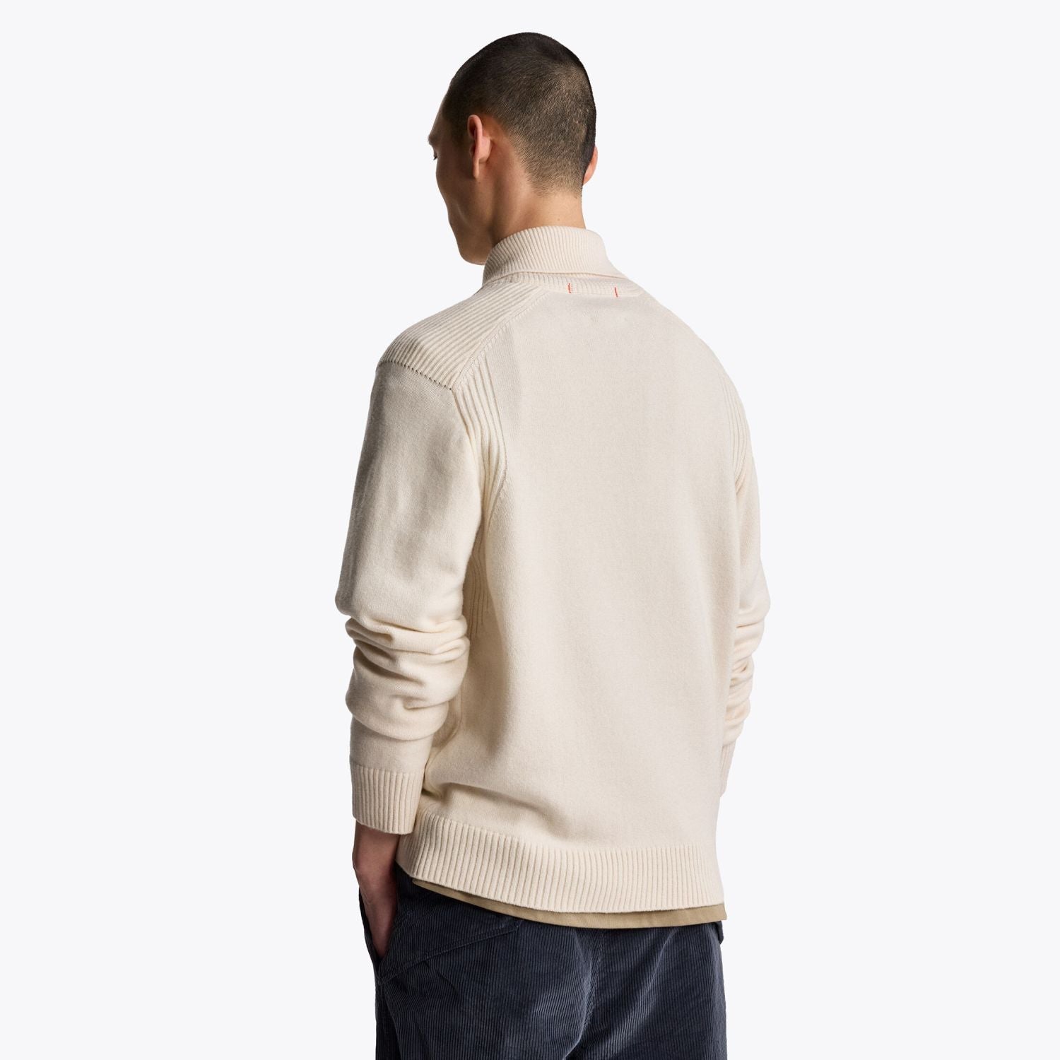 Parajumpers Caldonazzo Knitted Half Zip Sweater Off White