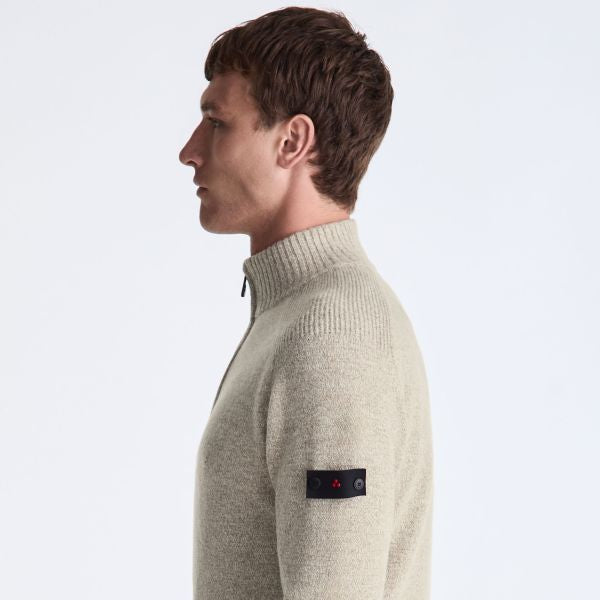 Peuterey Braille Zipped Sweater Beige