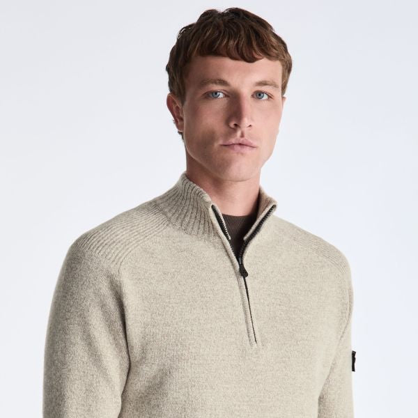 Peuterey Braille Zipped Sweater Beige