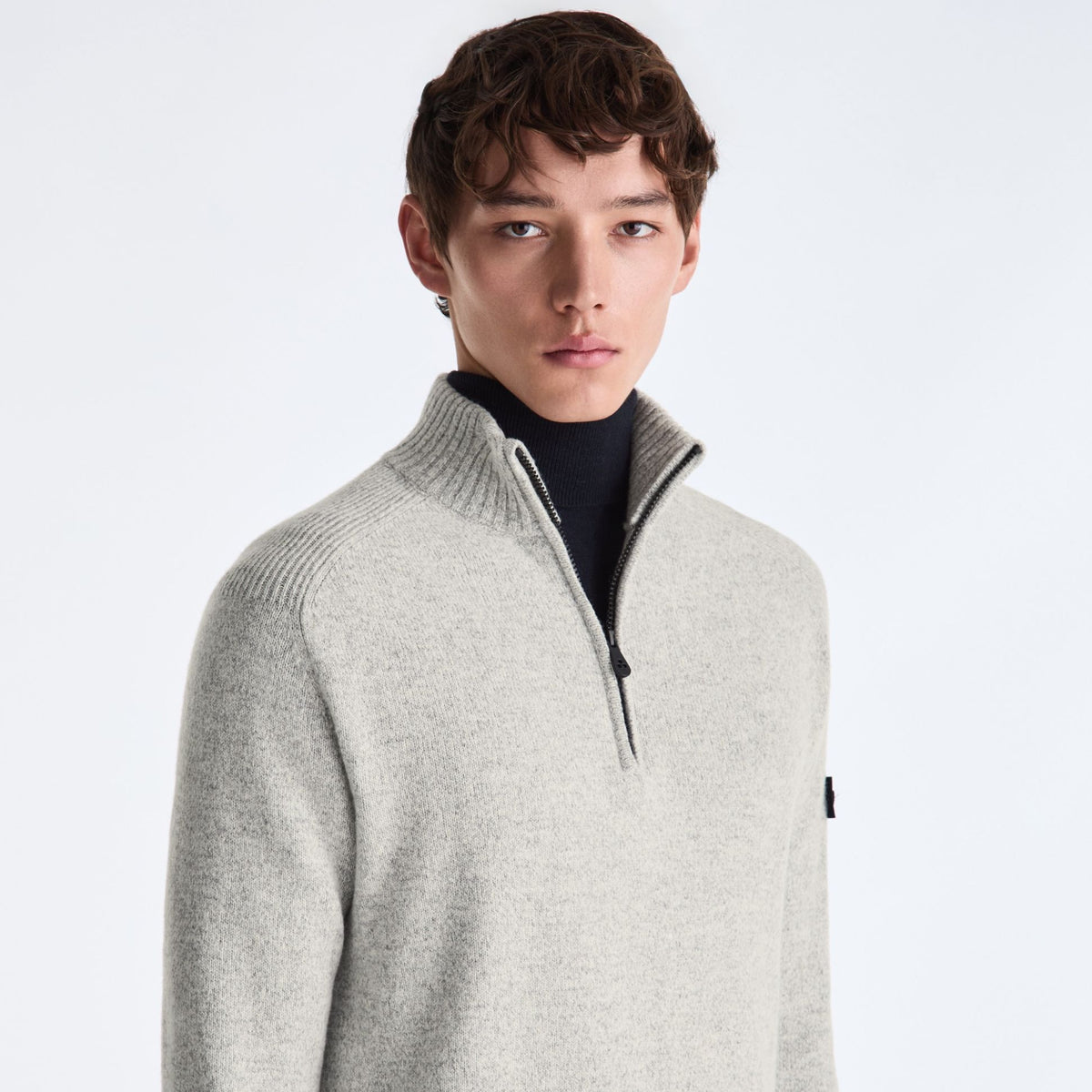 Peuterey Braille Zipped Sweater Grijs