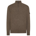 Peuterey Trebe Yak Wool Half Zip Sweater Bruin