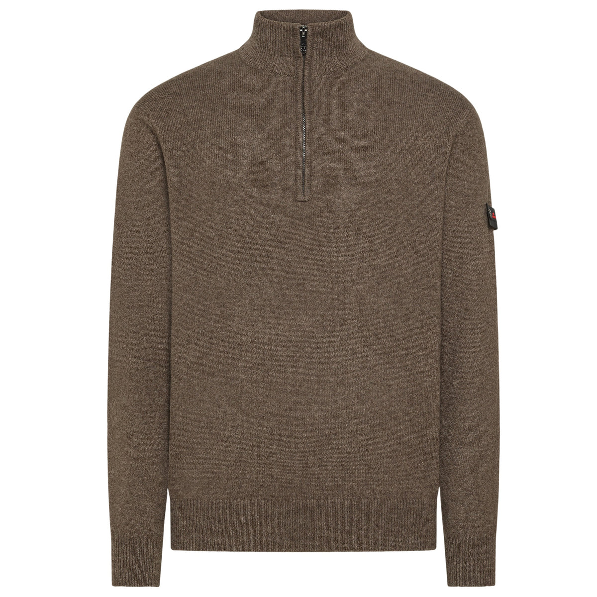 Peuterey Trebe Yak Wool Half Zip Sweater Bruin