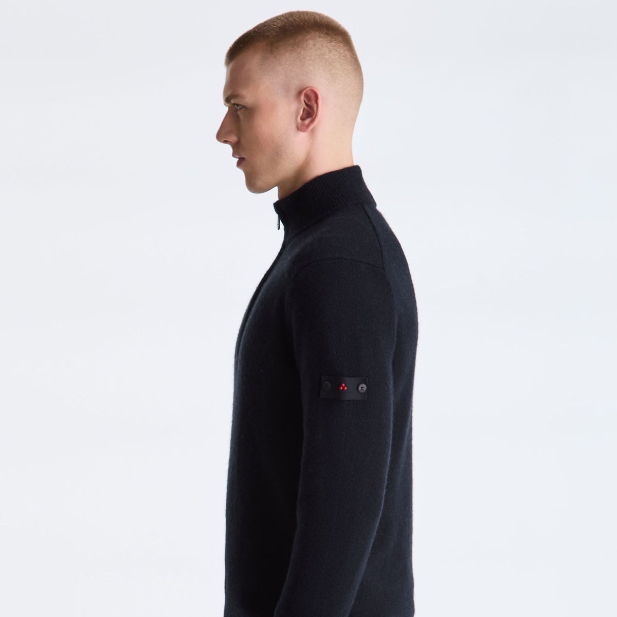 Peuterey Trebe Yak Wool Half Zip Sweater Navy