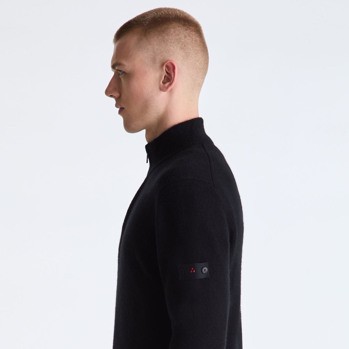Peuterey Trebe Yak Wool Half Zip Sweater Zwart