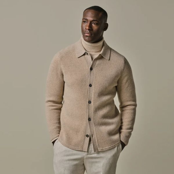 Profuomo Wool Overshirt Beige