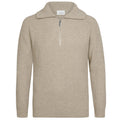 Profuomo Heavy Knitted Half Zip Sweater Beige