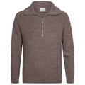 Profuomo Heavy Knitted Half Zip Sweater Bruin