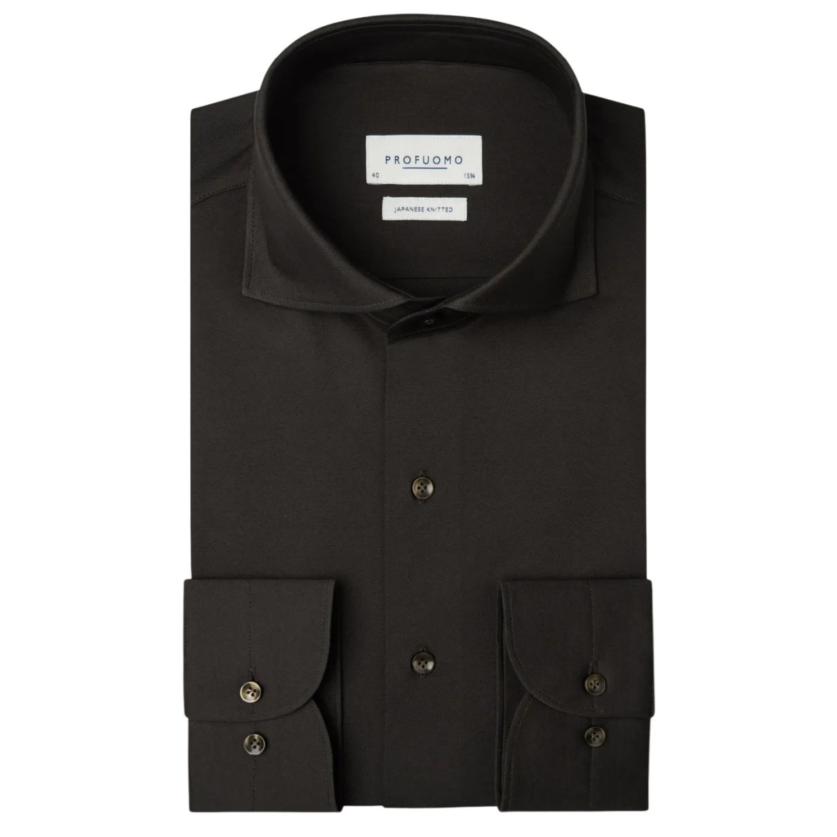 Profuomo Japanese Knitted Overhemd Bruin