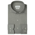 Profuomo Japanese Twill Knitted Overhemd Donker Groen