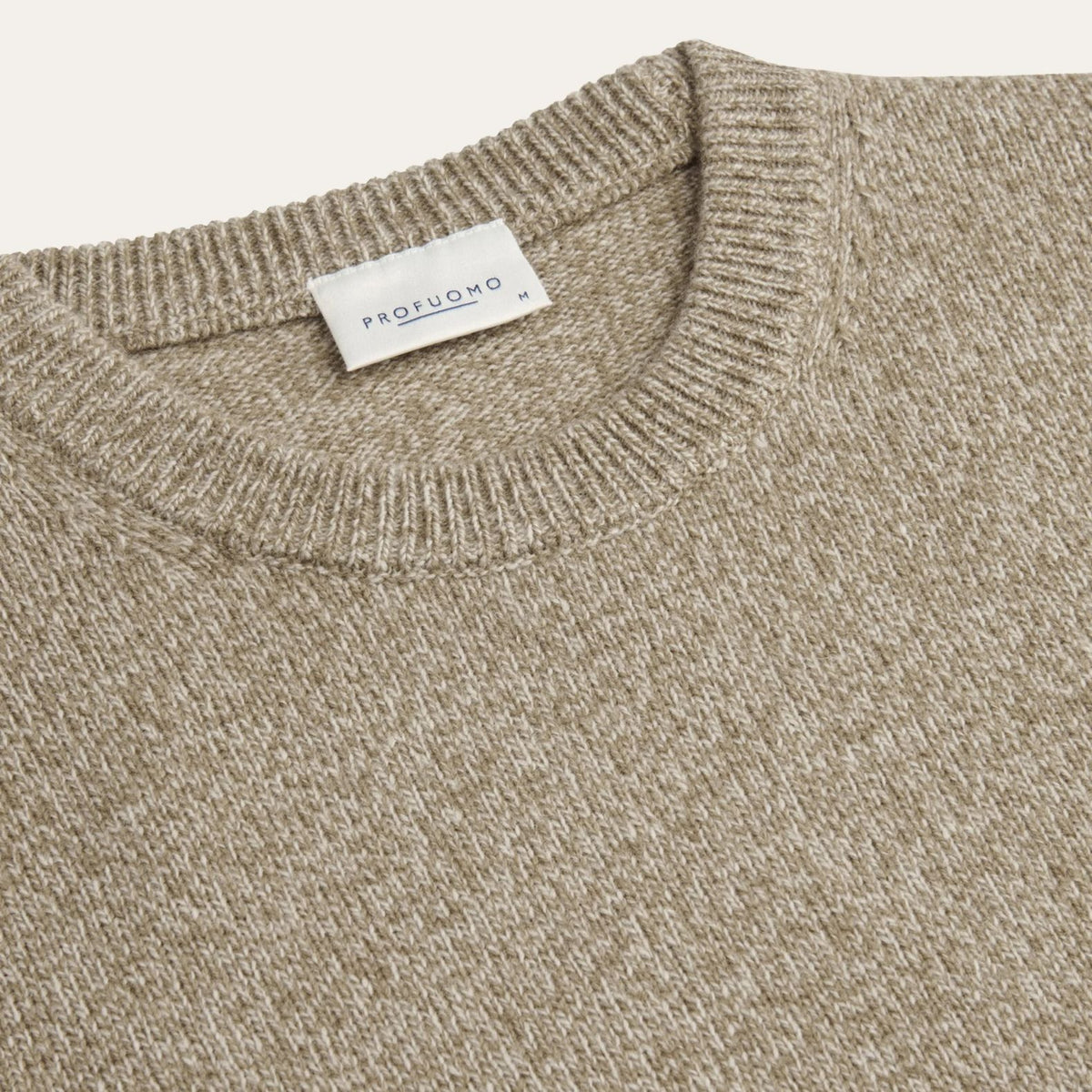 Profuomo Knitted Two-Tone Sweater Beige