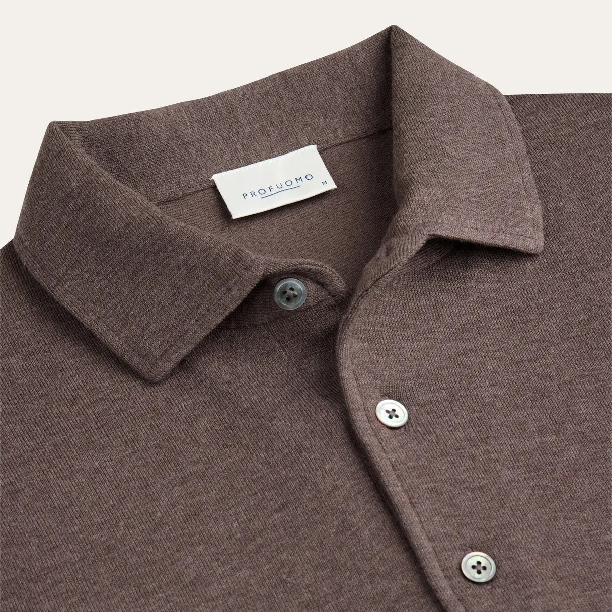 Profuomo Luxury Longsleeve Polo Bruin