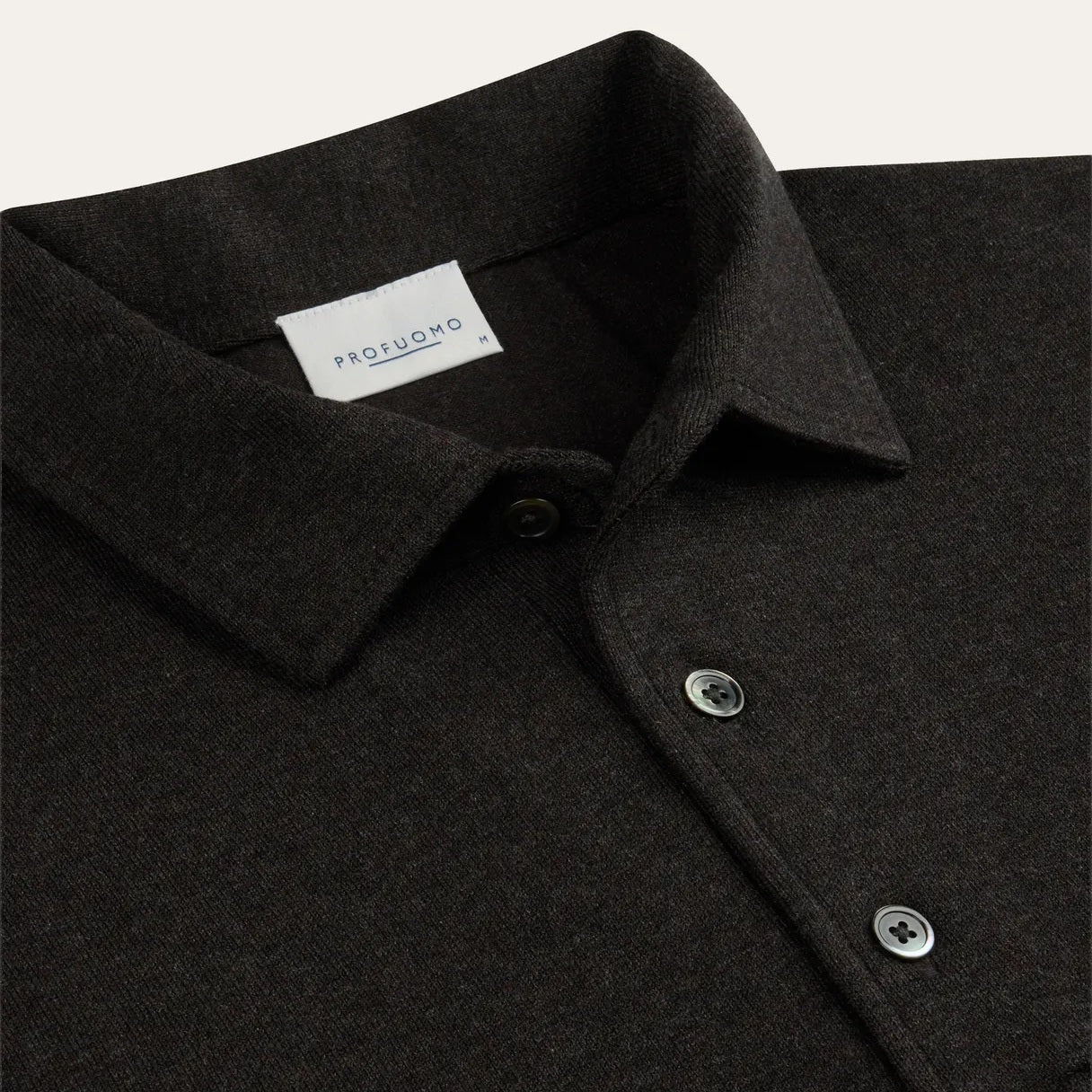 Profuomo Luxury Longsleeve Polo Donker Bruin
