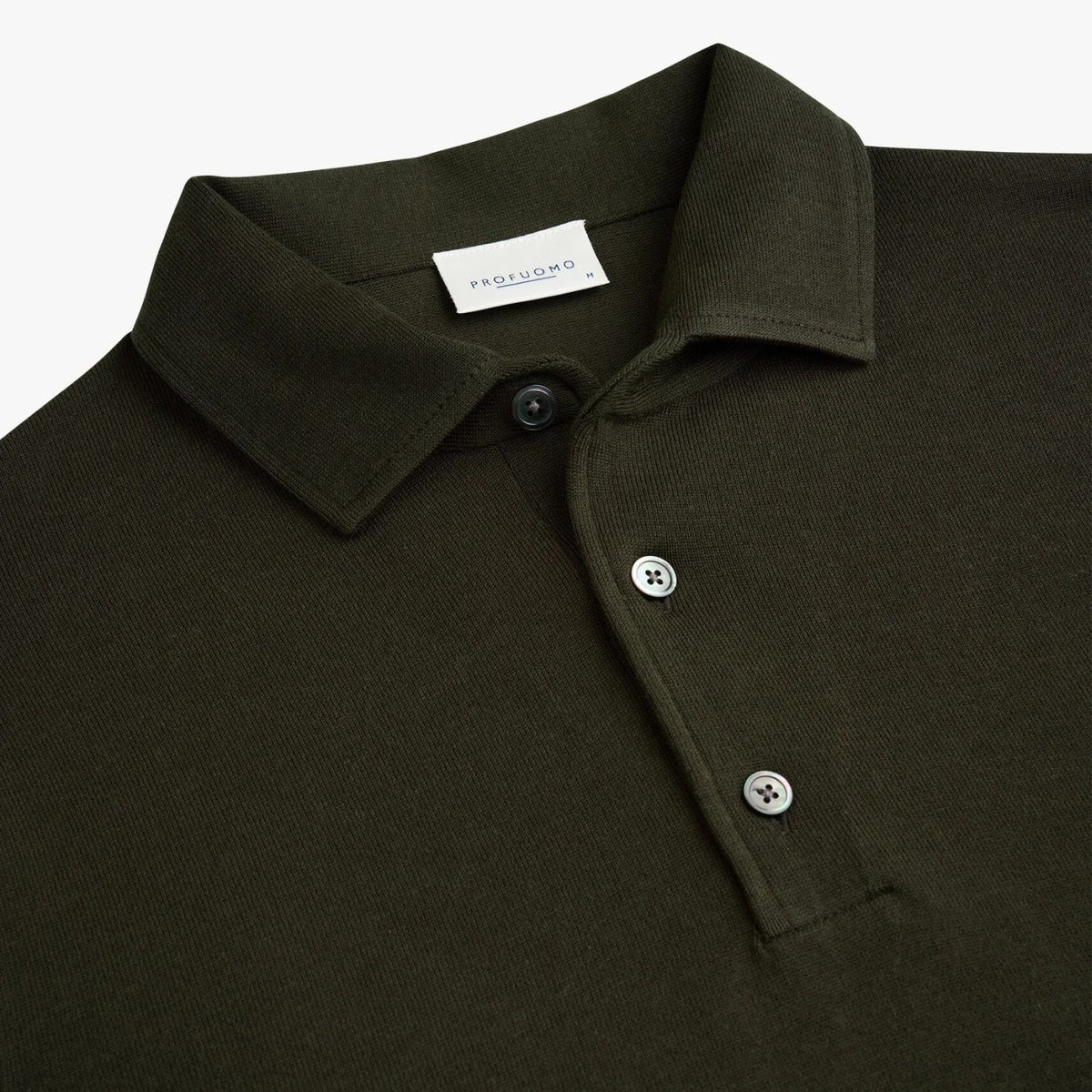 Profuomo Luxury Longsleeve Polo Donker Groen
