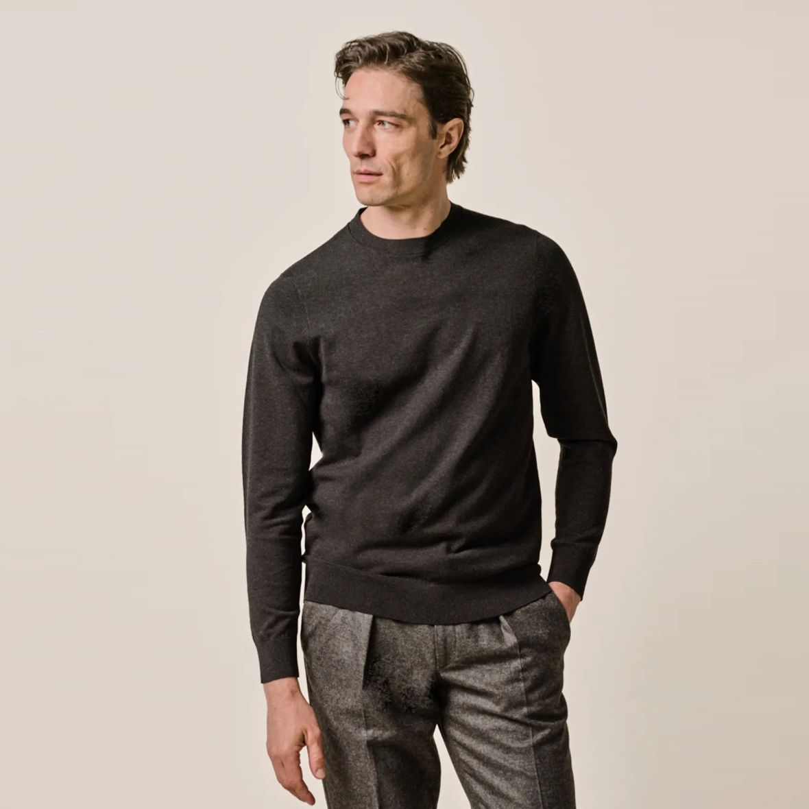 Profuomo Luxury Sweater Donker Bruin