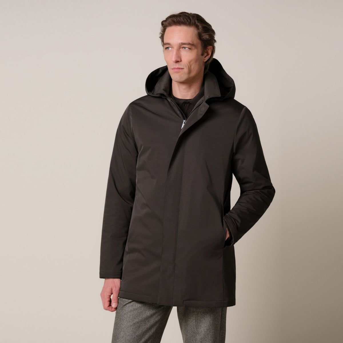 Profuomo Magnet Rain Coat Donker Bruin