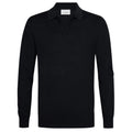 Profuomo Open Collar Longsleeve Polo Navy