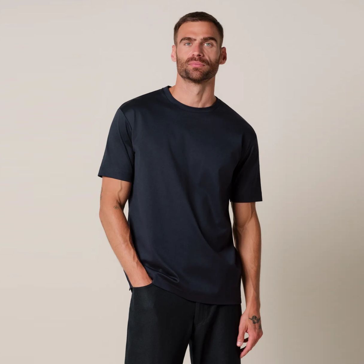 Profuomo Pima Cotton T-shirt Navy