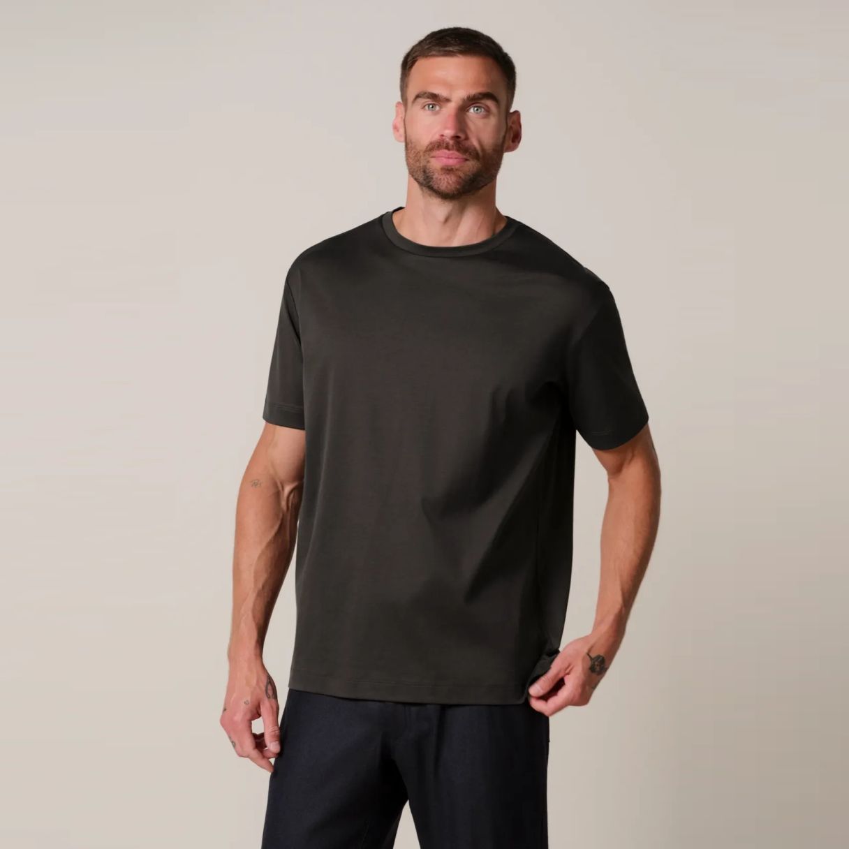 Profuomo Pima Cotton T-shirt Bruin