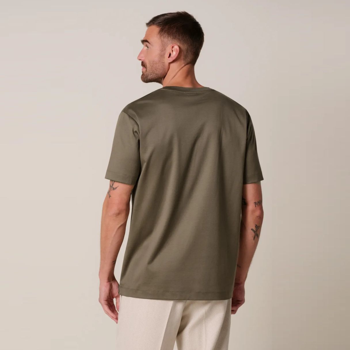Profuomo Pima Cotton T-shirt Taupe