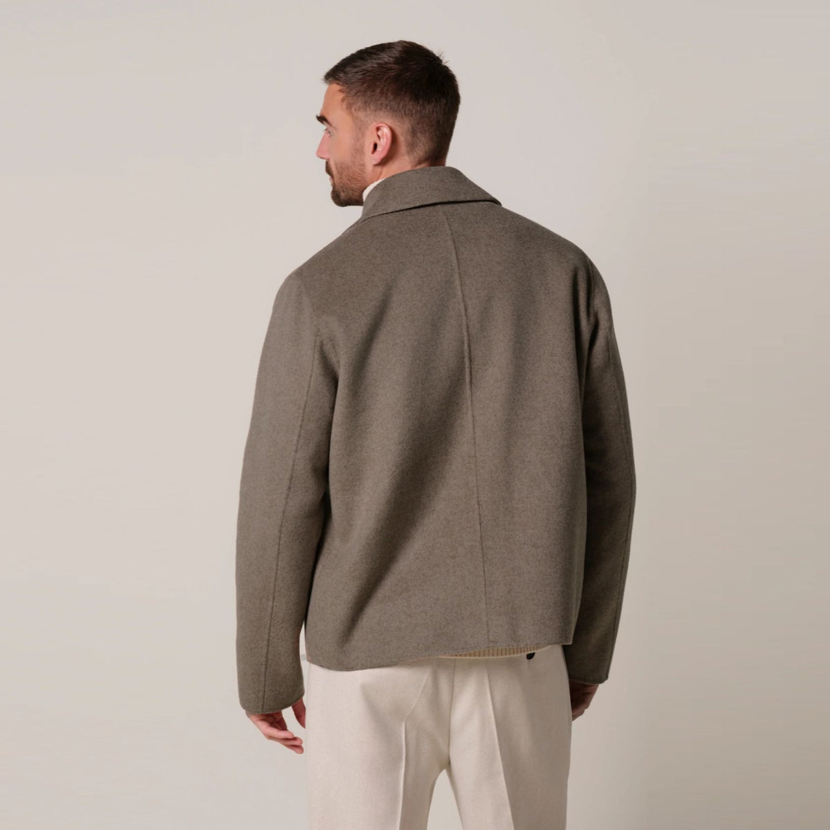 Profuomo Reversible Zip Overshirt Bruin/Beige