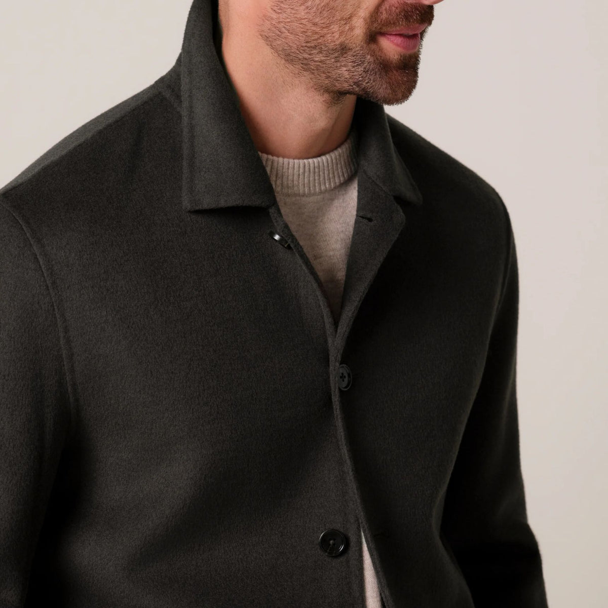 Profuomo Single Layer Wool Overshirt Donker Bruin