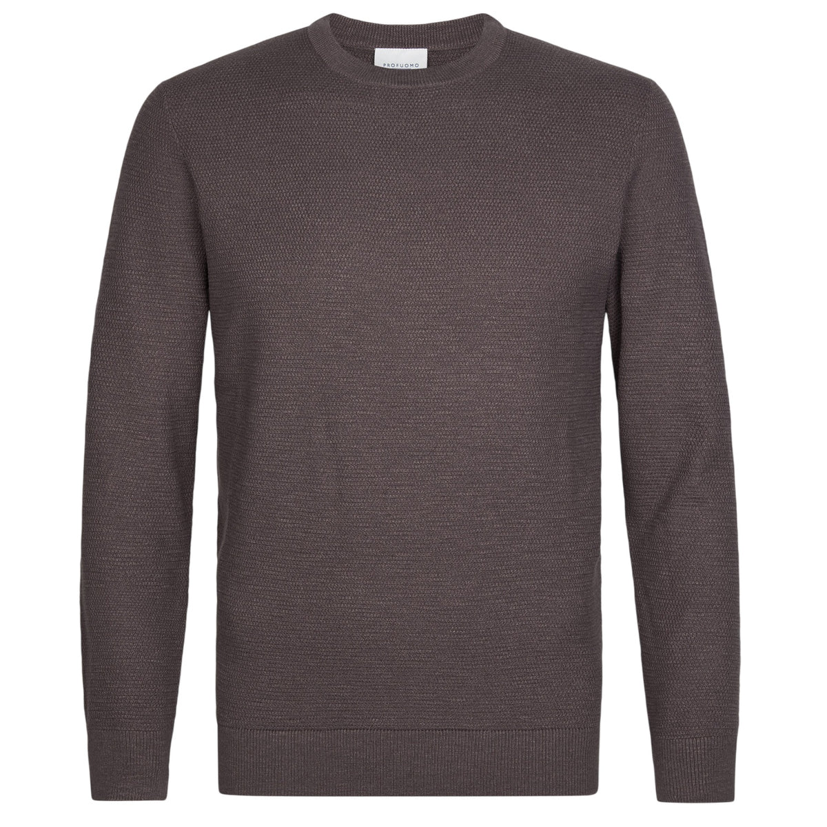 Profuomo Structured Sweater Bruin