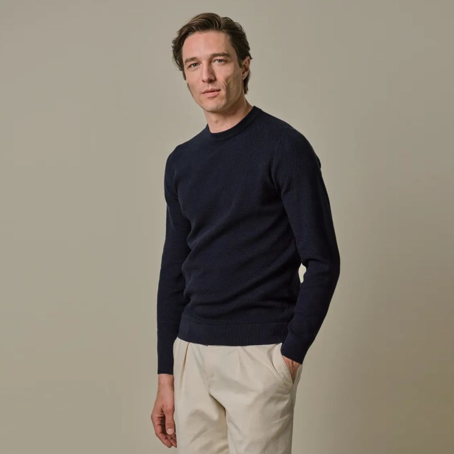 Profuomo Structured Sweater Navy
