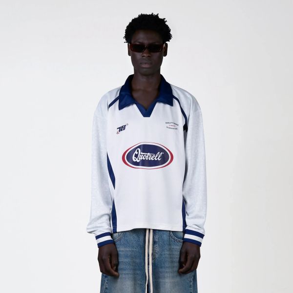 Quotrell Jimmy Longsleeve Polo Off White/Grijs