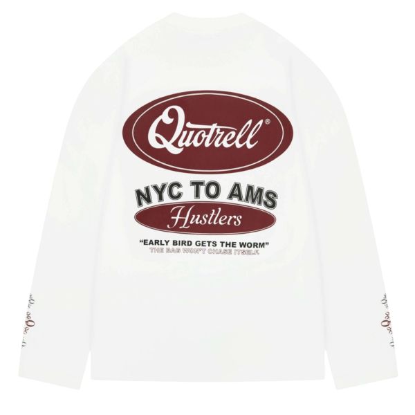 Quotrell Louis Longsleeve T-shirt Wit/Bordeaux