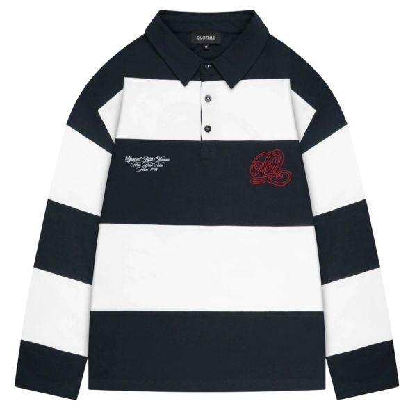 Quotrell Mike Longsleeve Polo Navy/Wit