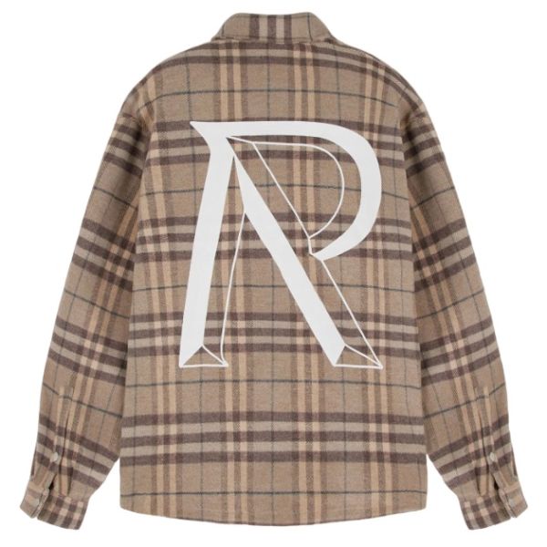 Represent Intial Print Flannel Overshirt Bruin