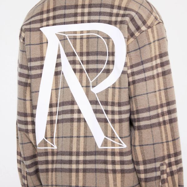 Represent Intial Print Flannel Overshirt Bruin