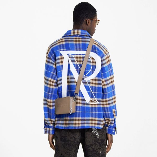 Represent Intial Print Flannel Overshirt Kobalt