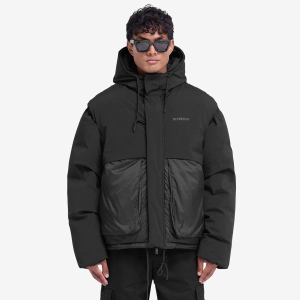 Represent Layered Puffer Zwart