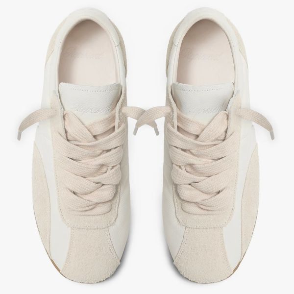 Represent Low-Pro Leather Suede Sneaker Wit