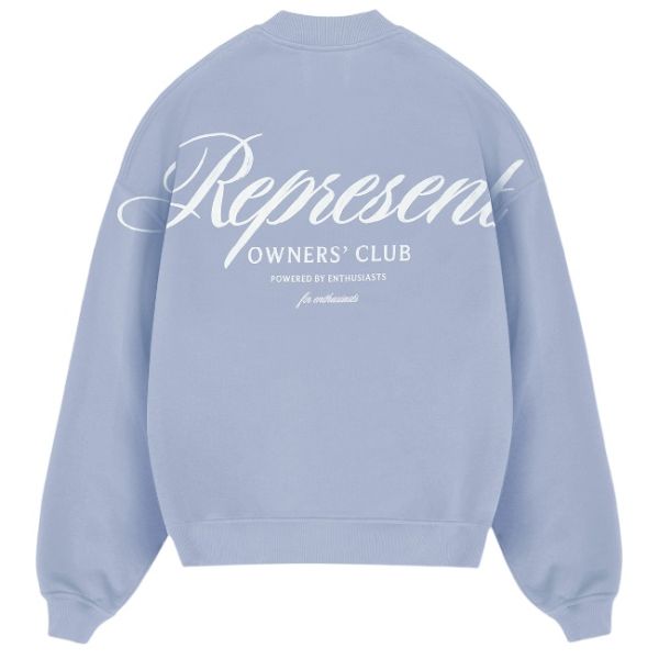 Represent Owners Club Script Sweater Licht Blauw