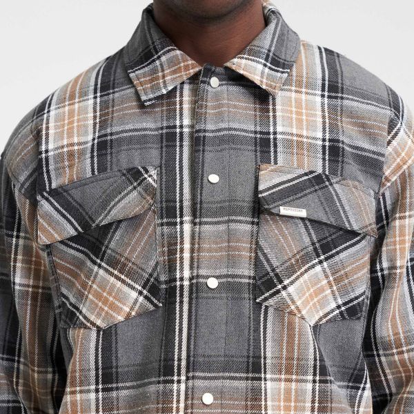 Represent Quilted Flannel Overshirt Grijs