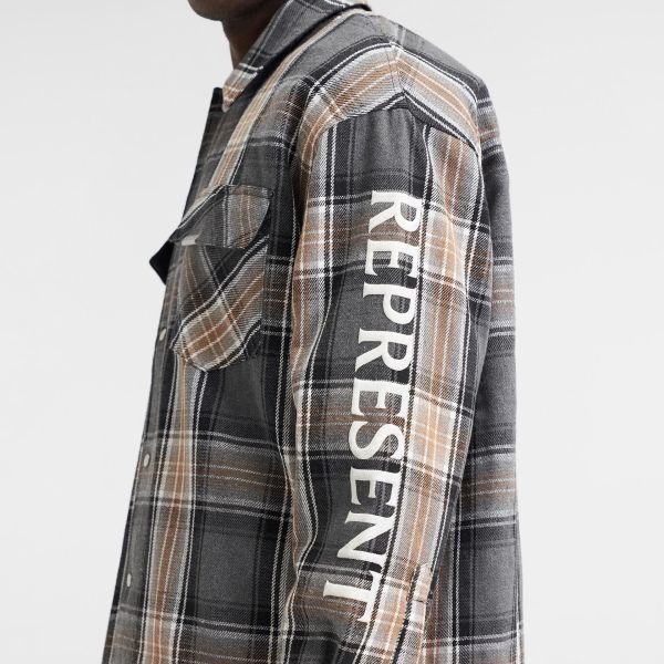 Represent Quilted Flannel Overshirt Grijs