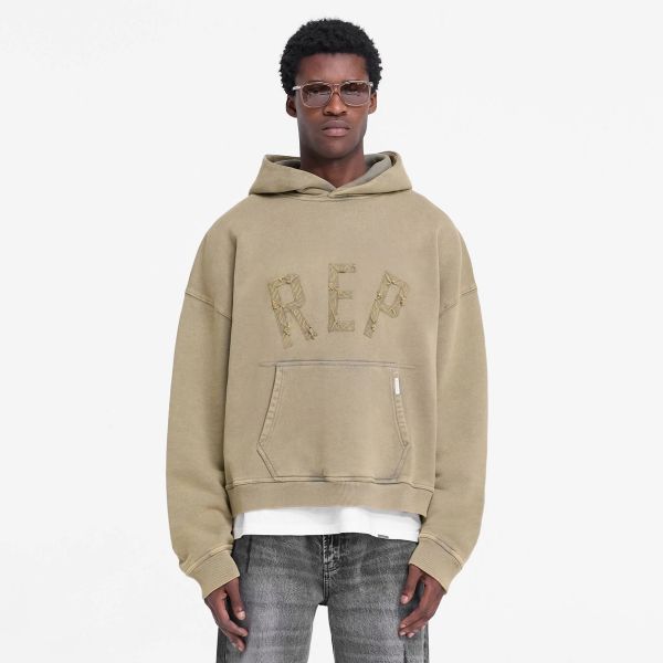 Represent Rep Applique Hoodie Beige