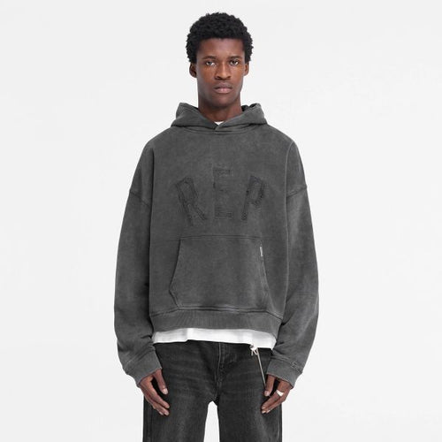 Represent Rep Applique Hoodie Zwart