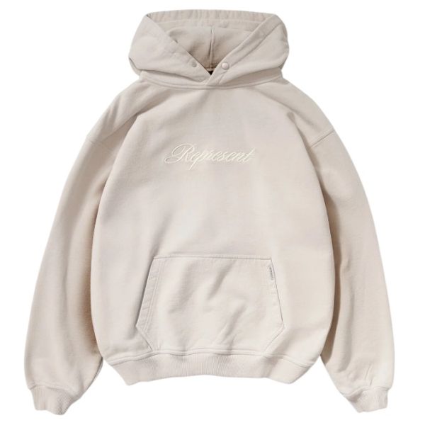 Represent Script Logo Hoodie Grijs