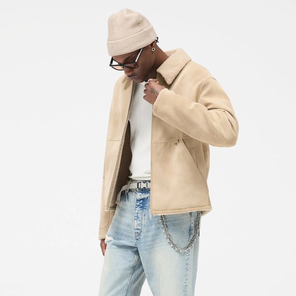 Represent Shearling Jack Beige