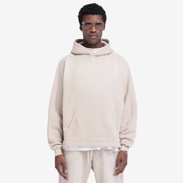 Represent Stepped Hem Hoodie Beige