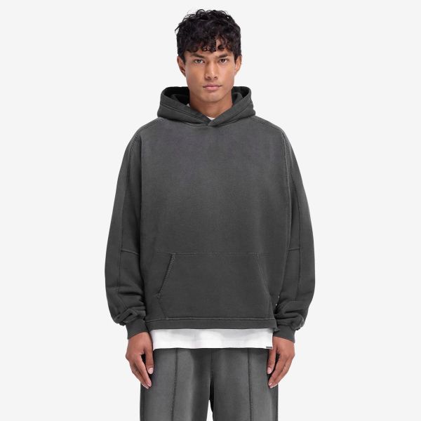 Represent Stepped Hem Hoodie Zwart